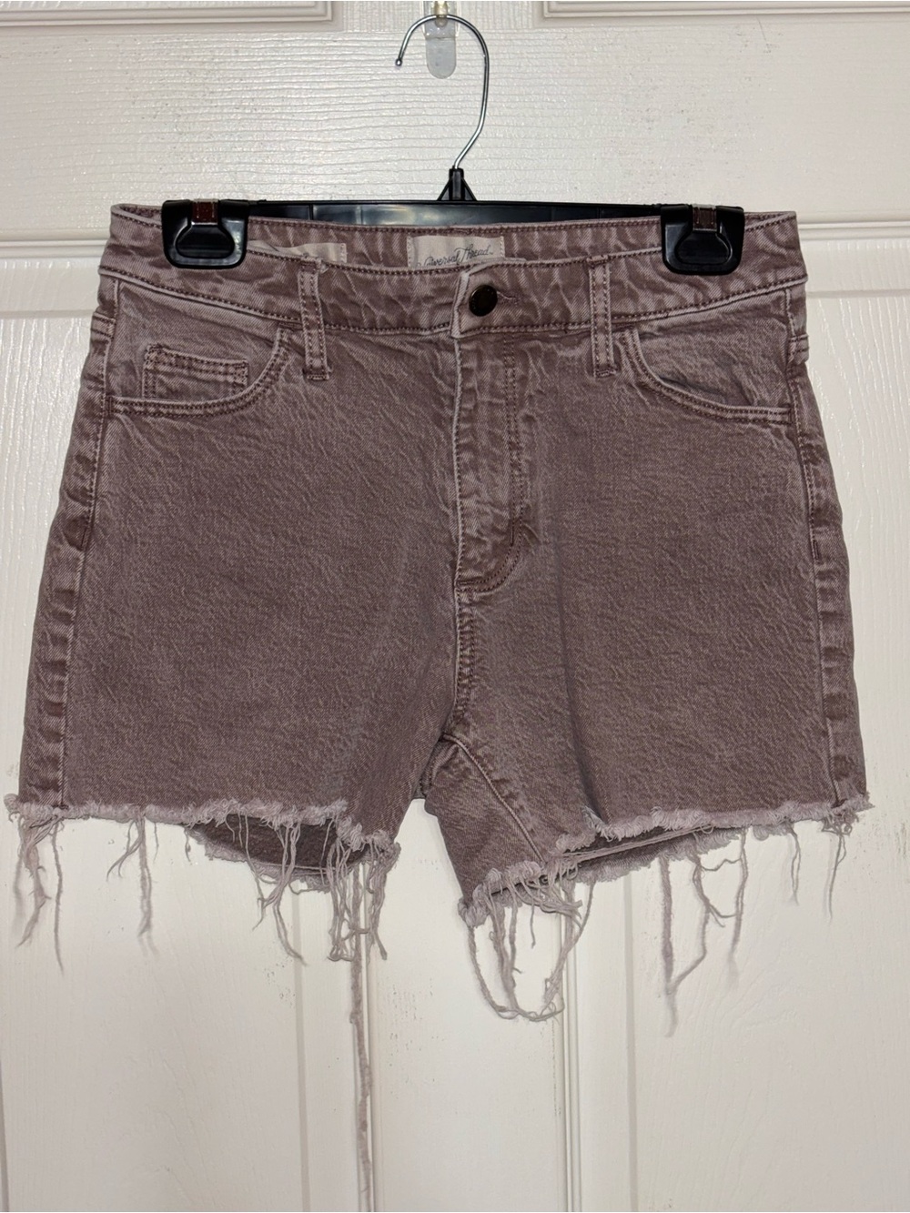 Universal Thread High-Rise Frayed Hem Shorts - Mauve Taupe